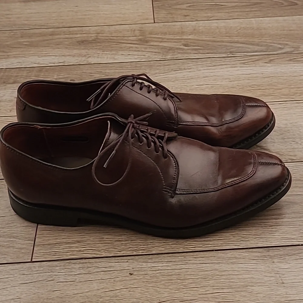 ALLEN EDMONDS Delray Dark Brown Oxfords Sz 8.5 D Split Toe Mens Dress‎ Shoes